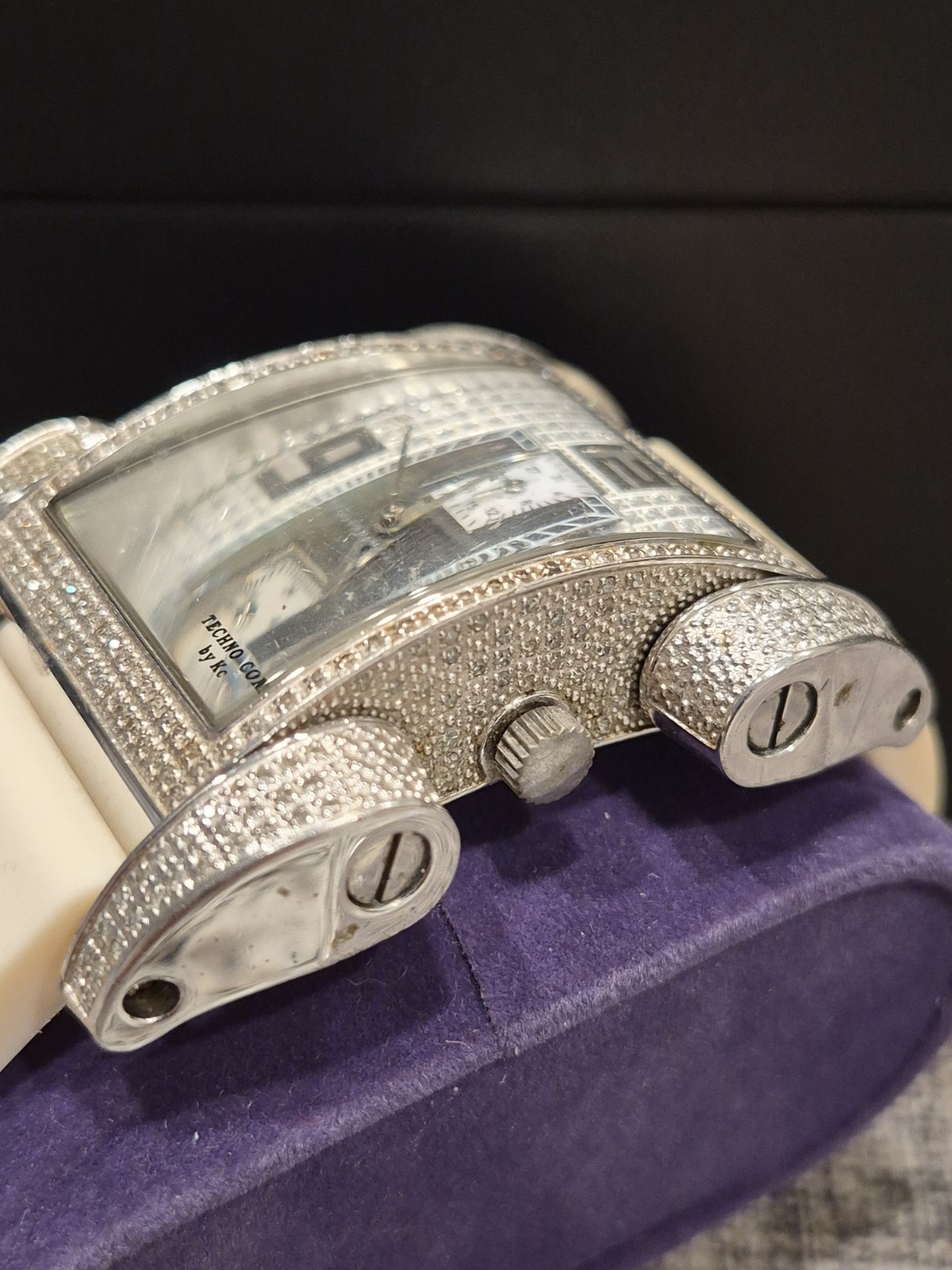 Techno Com by KC watches with Genuine Diamonds Fully Iced Out