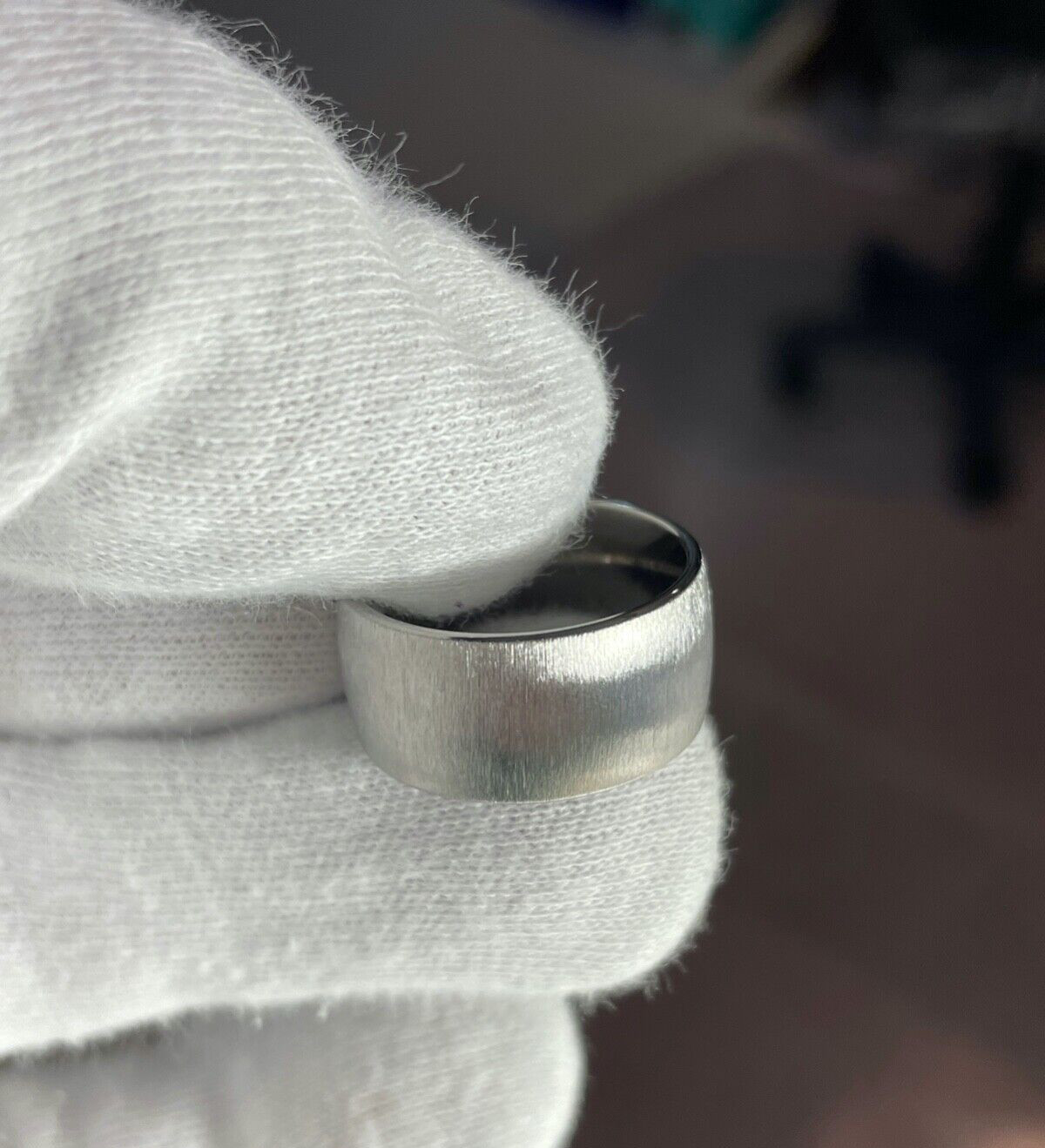 Women’s Unique Titanium Band, Luminescent Finish, Wide 10-12mm widths Available