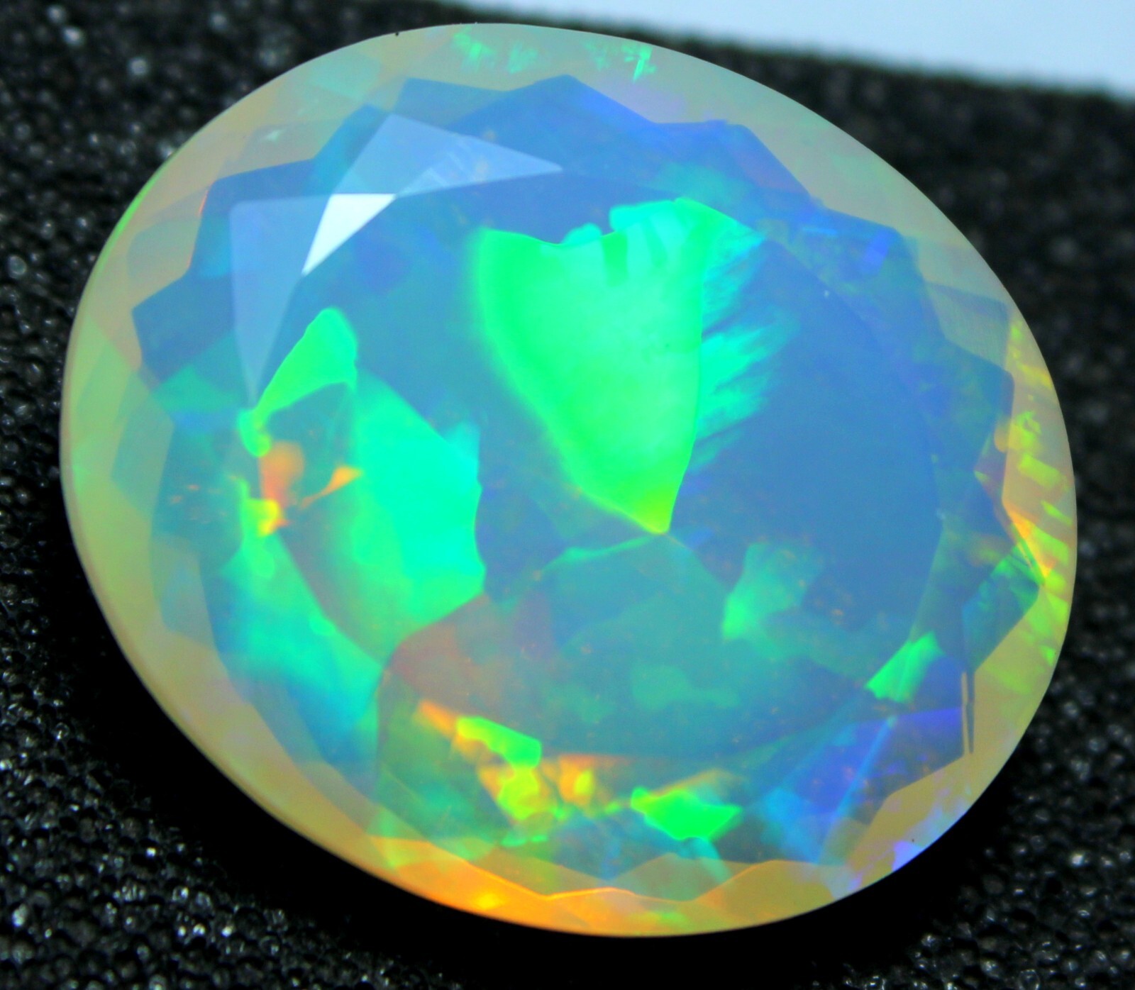 Natural Ethiopian Multi Fire Opal Faceted Loose Gemstone 13.90 Cts Certification