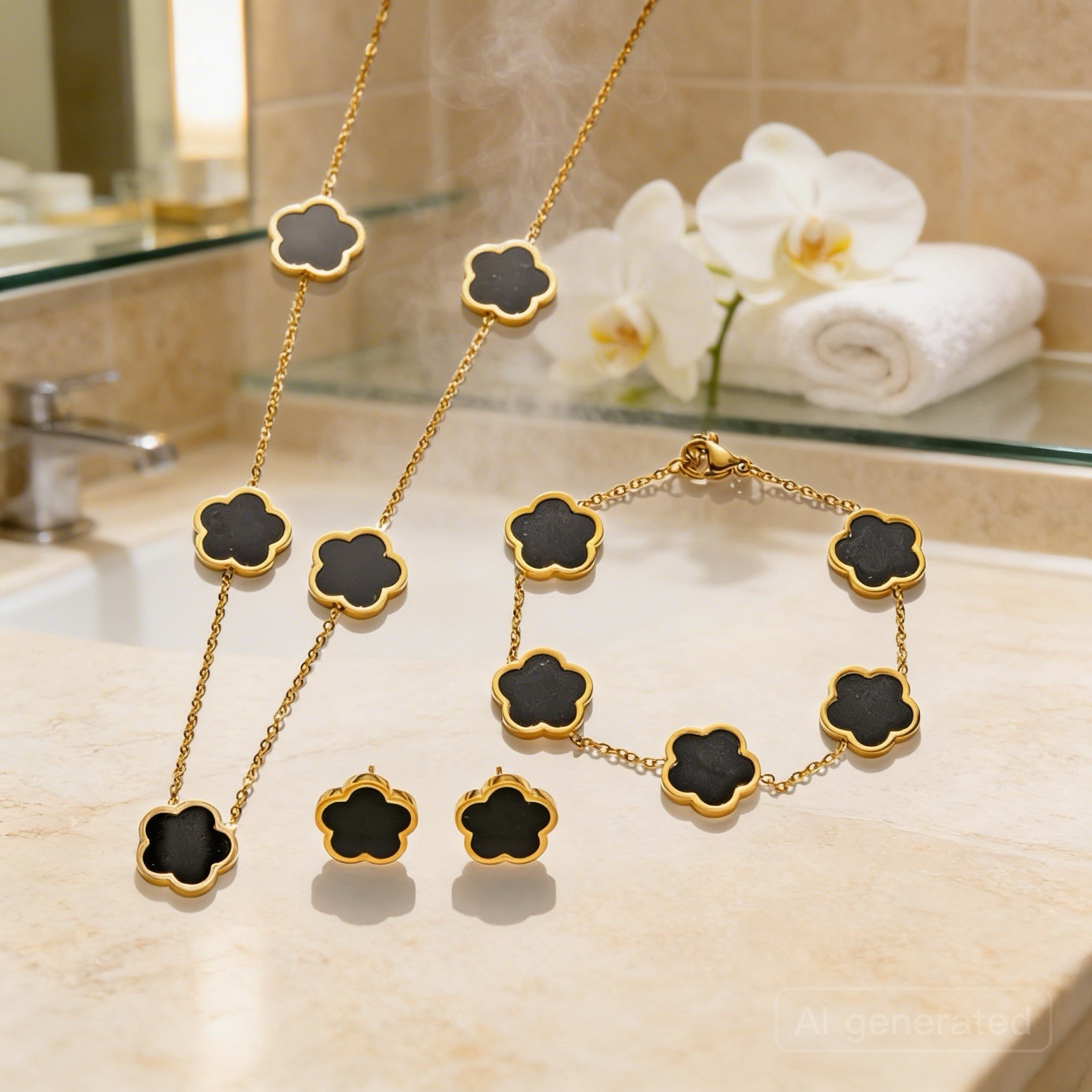 jewelry sets for women 3PCS Necklace,Bracelet,Earrings Stainless Steel
