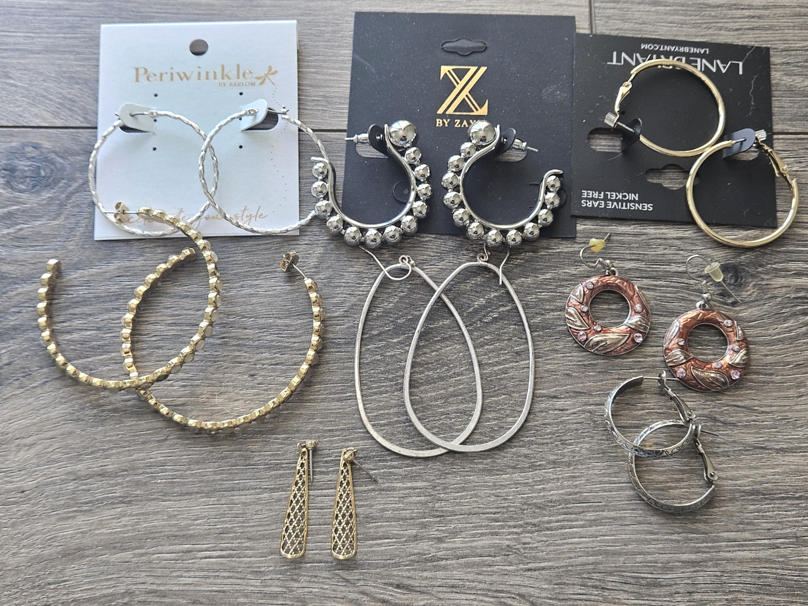 Vintage & New Mixed Metals Hoops Dangles Pierced Earring Lot Z by Zaxie Boho