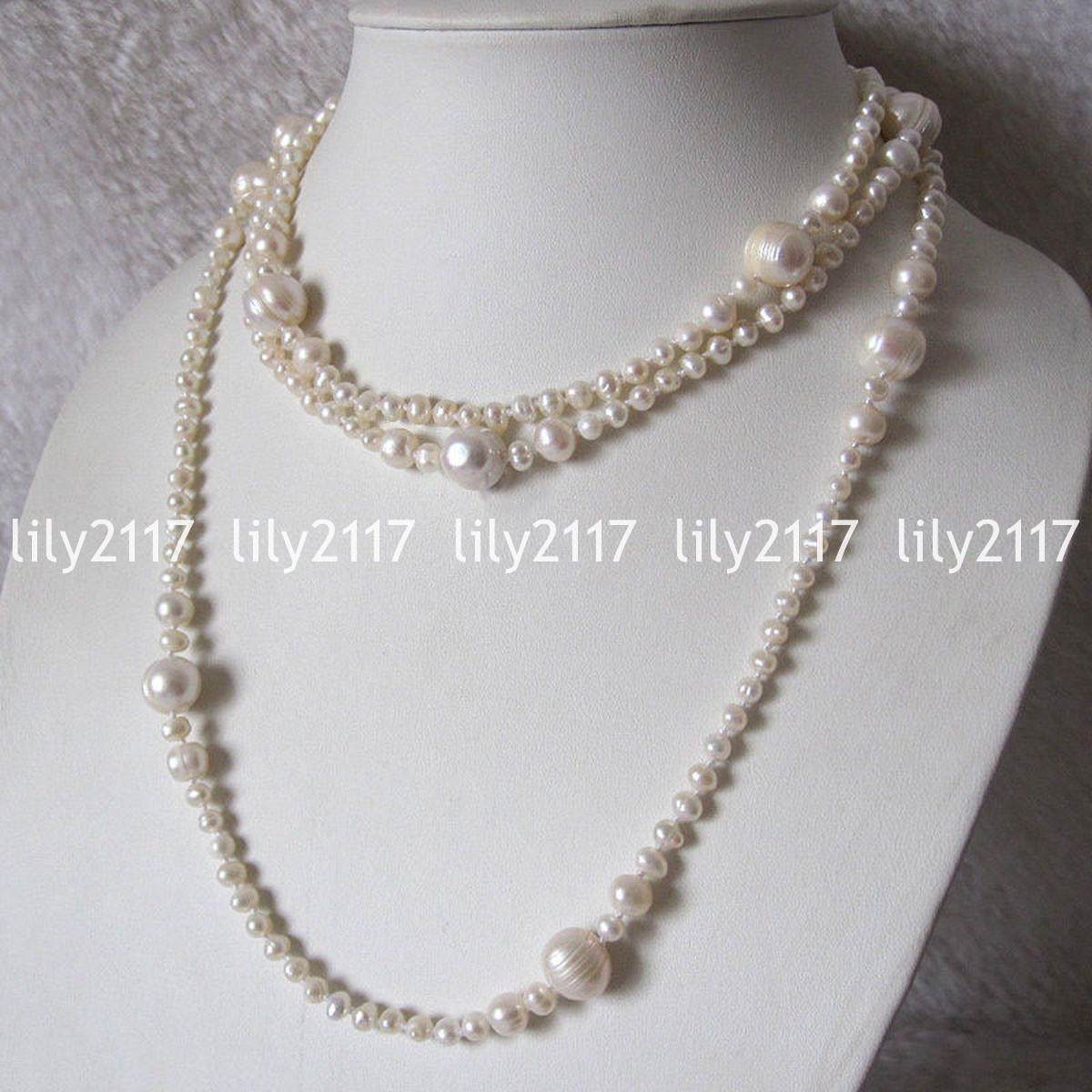 Natural 6-12mm Akoya Gray White Black Freshwater Culture Pearl Necklace 28-100”