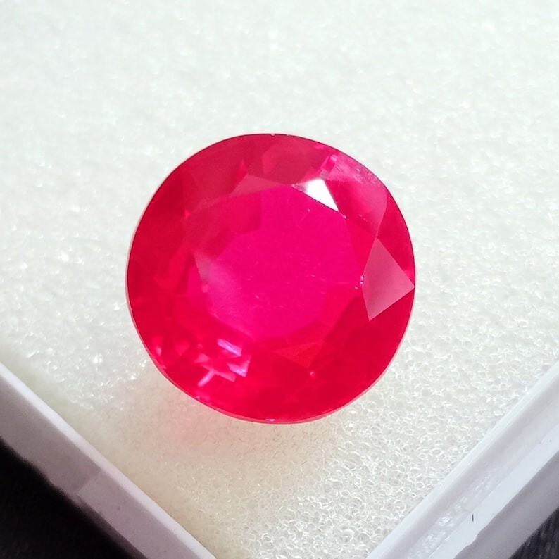 Dark Red Ruby Round Cut Natural Mozambique EGL Certified 12-14 Ct Loose Gemstone