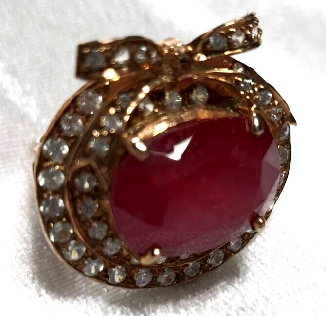 Ring NATURAL Red Ruby Pink gold filled 925 STERLING SILVER cherry gift Size 7