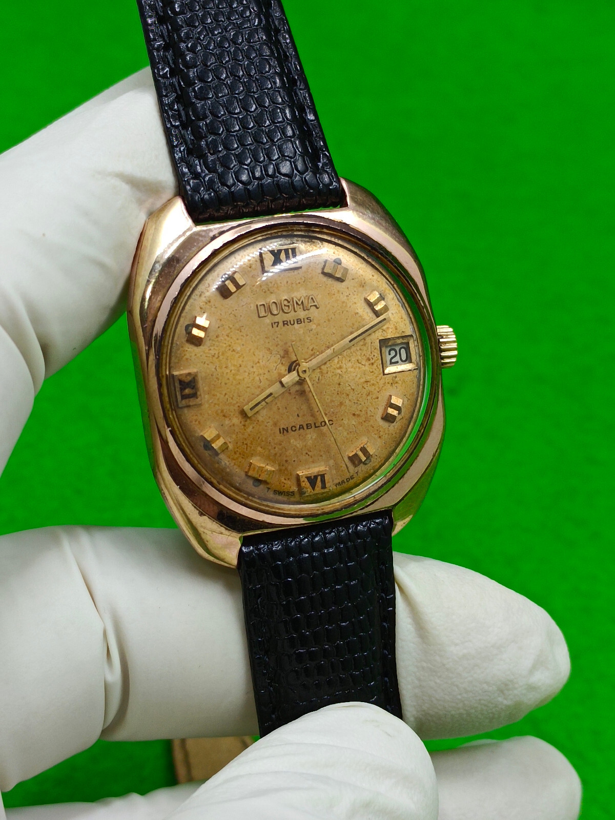 DOGMA watch INCABLOC 17 Jewels Mechanical Manual Date Indicator