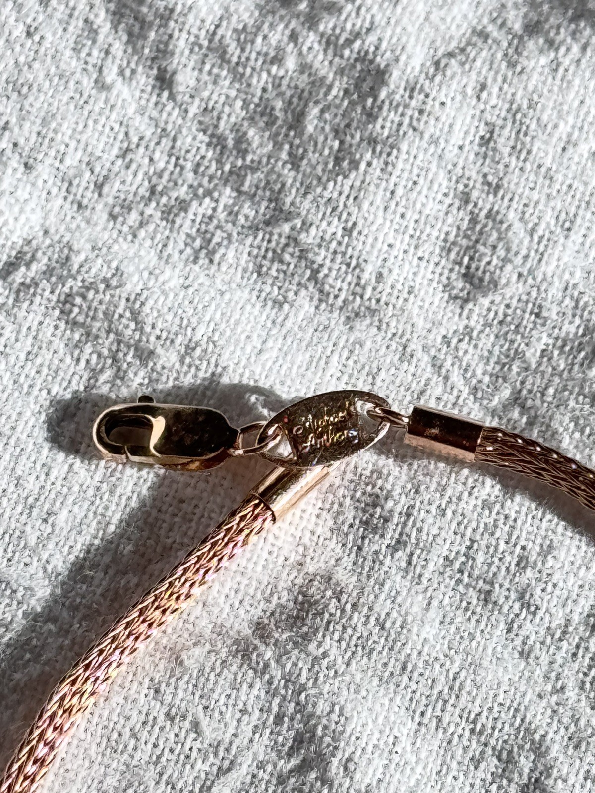 MICHAEL ANTHONY Vintage 14K Rose Gold Woven Foxtail Chain Bracelet 7.5 Inch