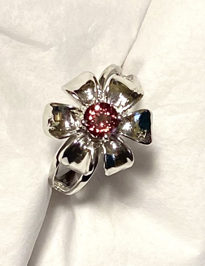 Natural Dark Pink Spinel Ring 925 Sterling Silver Size 8.5🌹
