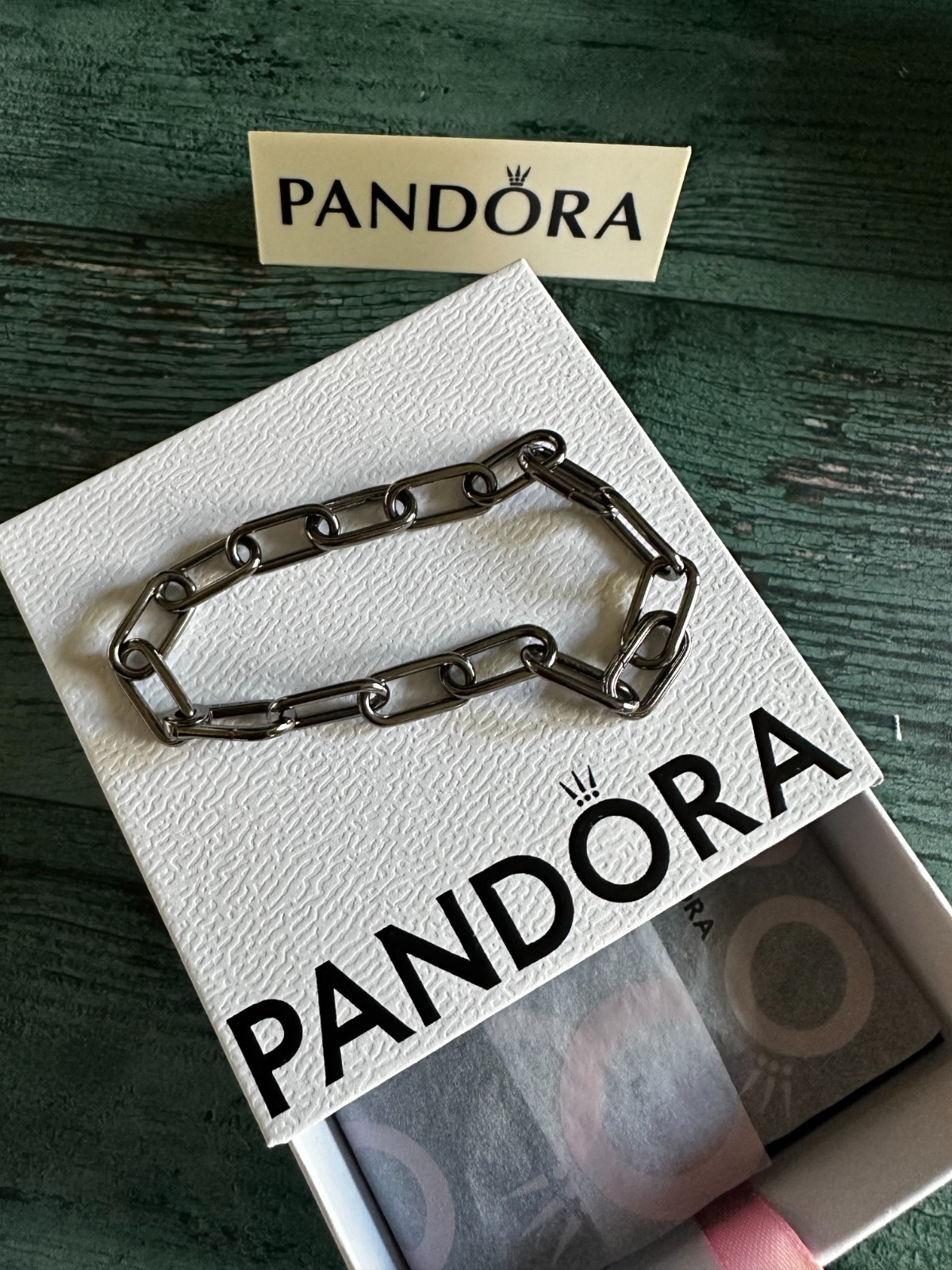 100% NEW PANDORA Me Style Ruthenium Link Chain Bracelet 549588C00 21cm~8.2 inc