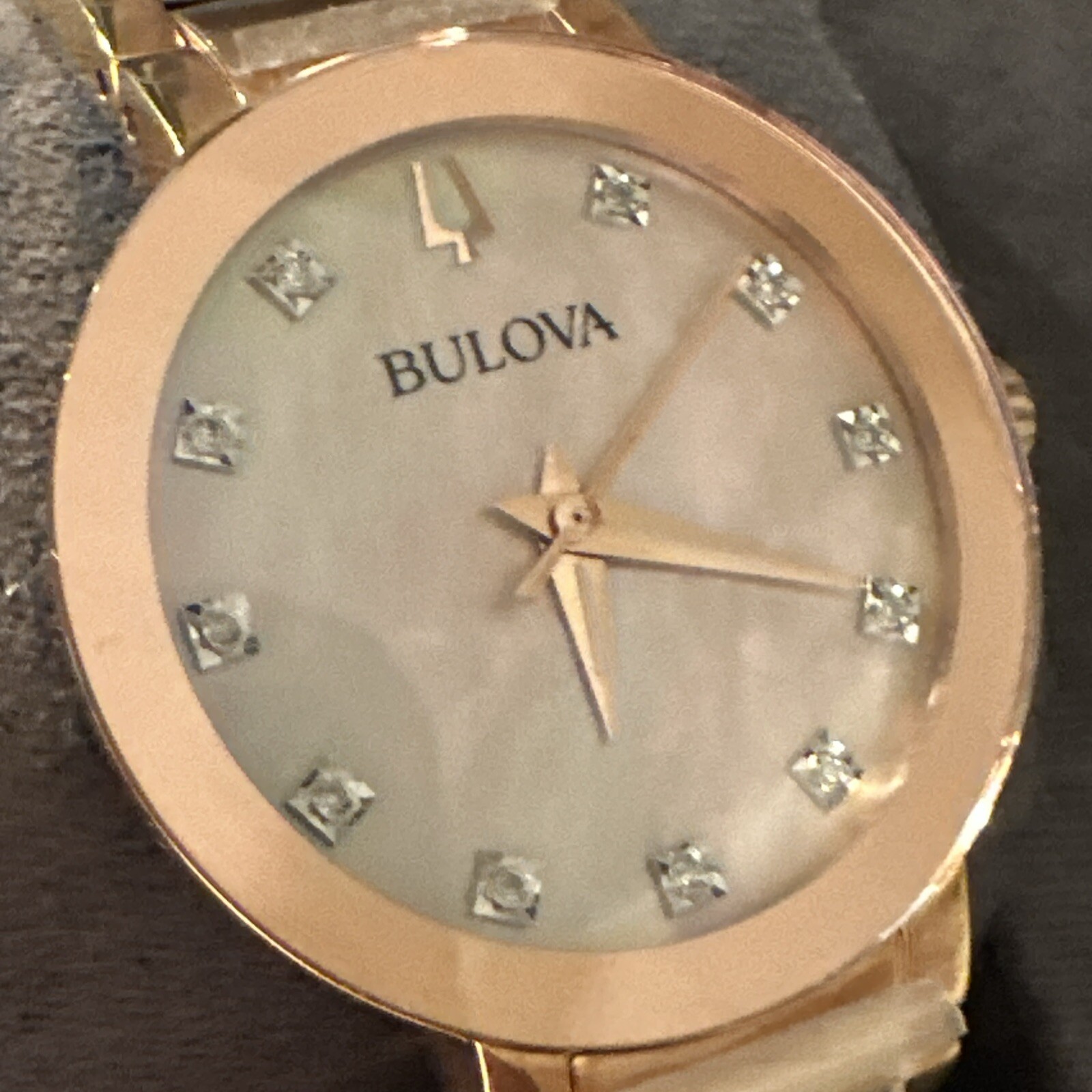 Bulova Women’s Diamond Accent Rose Gold Watch 30MM 97P132