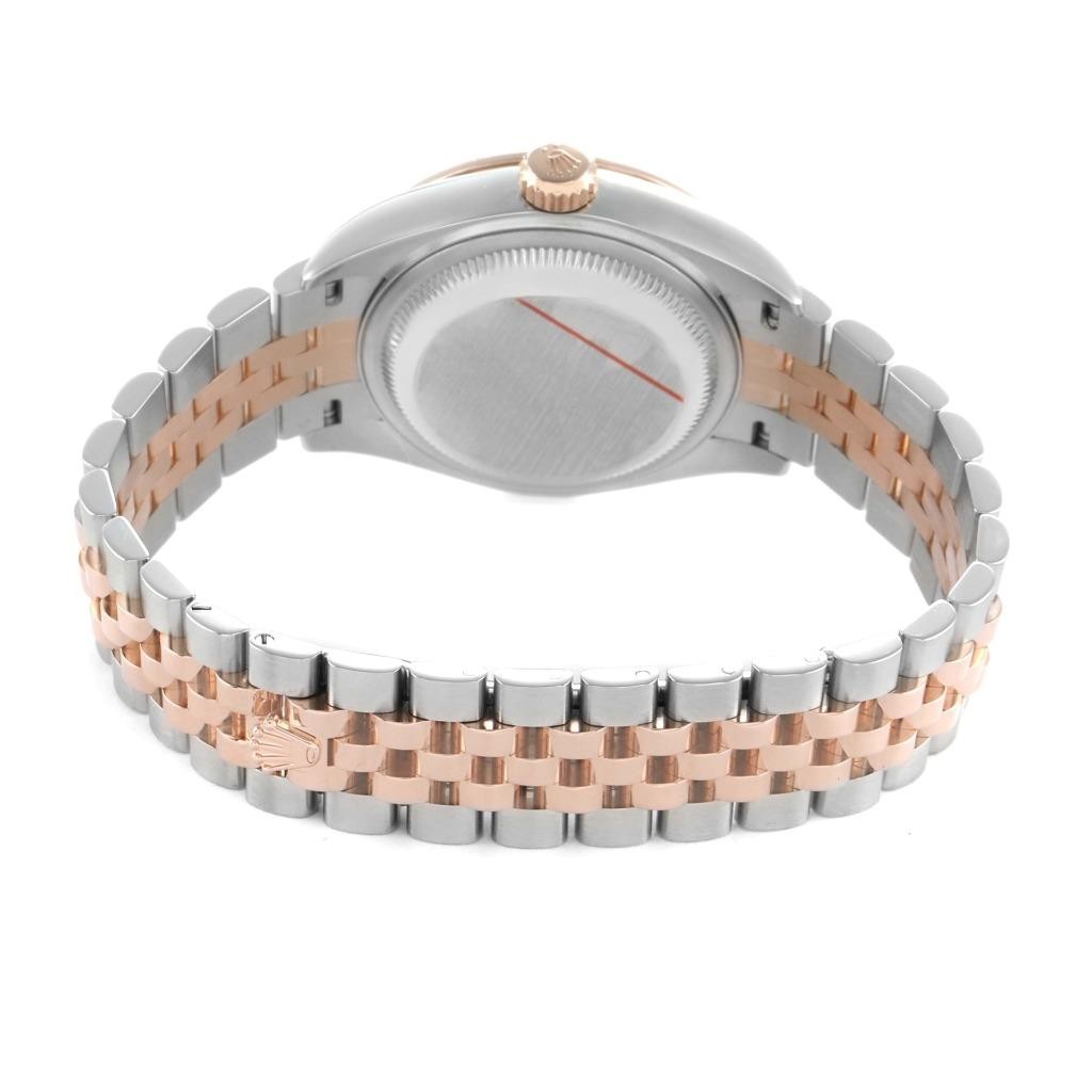 Rolex Datejust 28 Steel Rose Gold Diamond Ladies Watch 279381