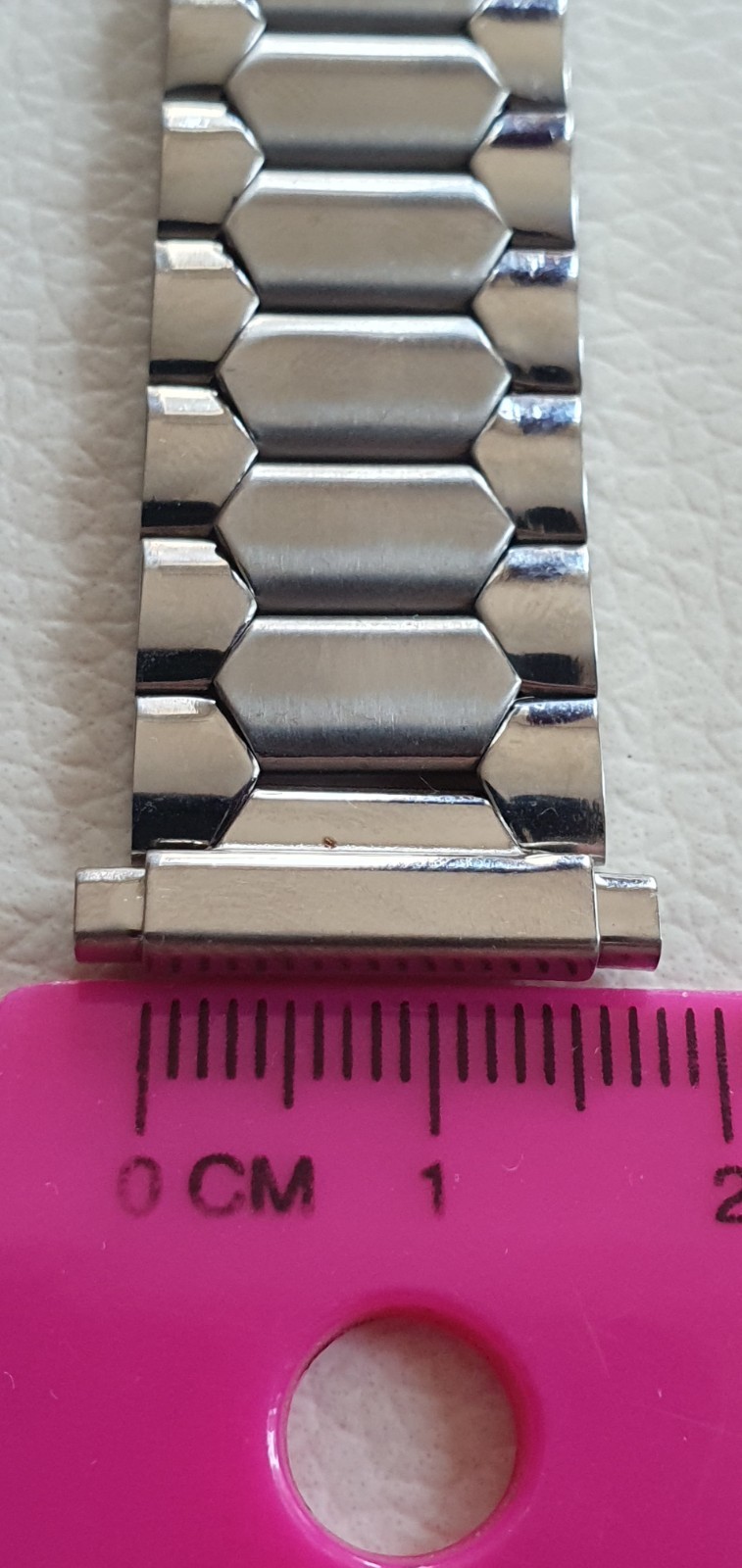 NOS Vintage Stainless Steel Coffin Link Watch Band 16-20mm Telescopic Bracelet