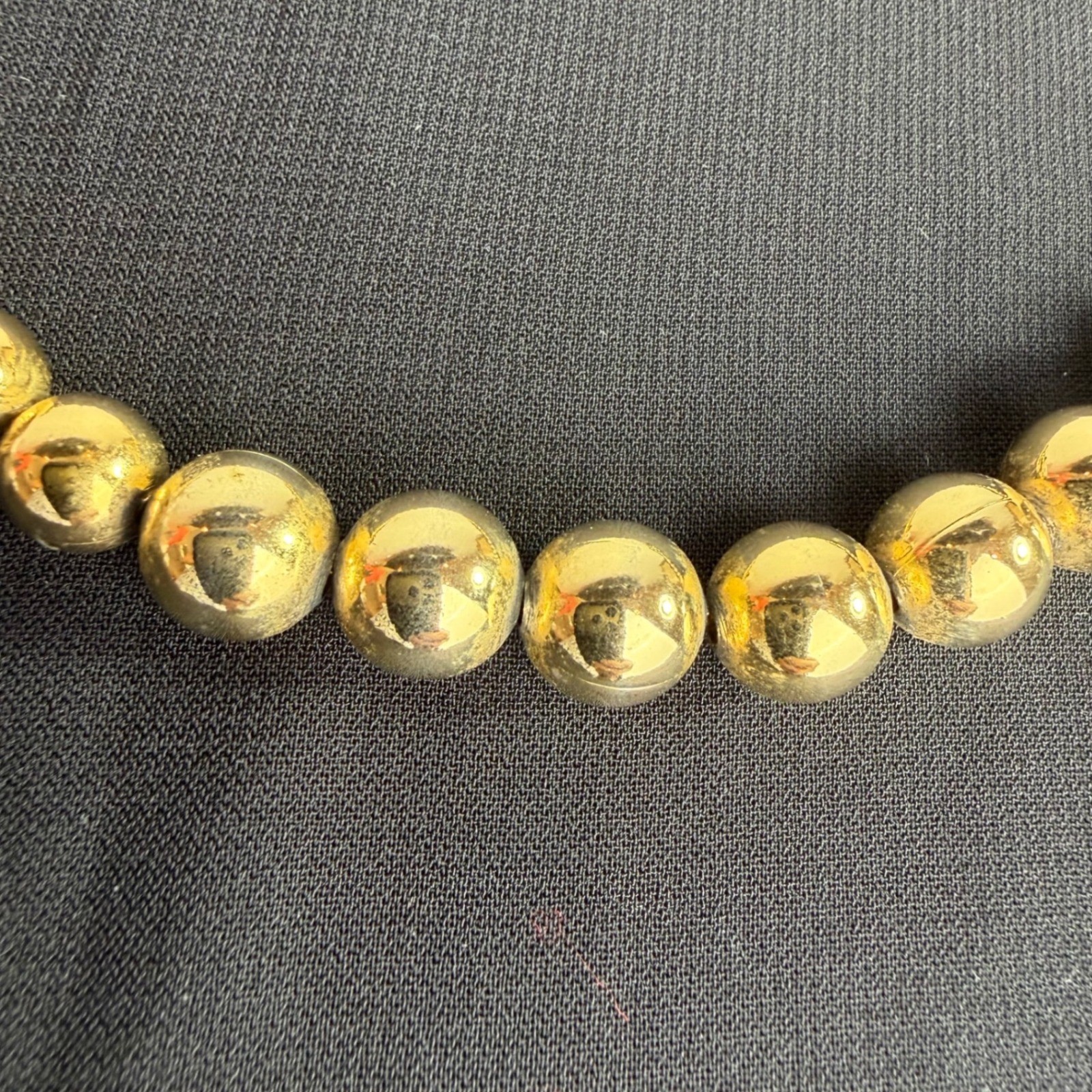 Napier Vintage Gold Tone Graduated Bead Necklace Polished 22.5 Inch Classic