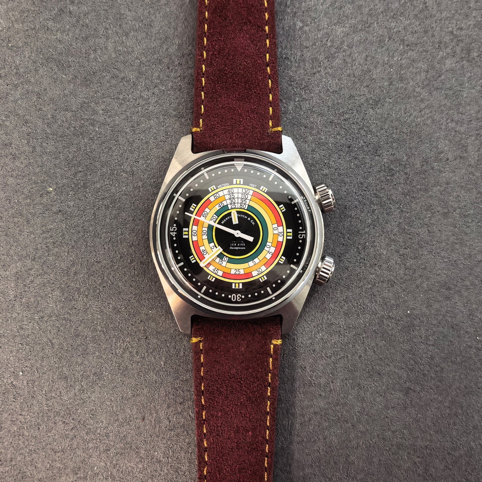 Merkur Men Pilot Watch Manual Winding Mechanical Wristwatch M01D Mov Rainbow