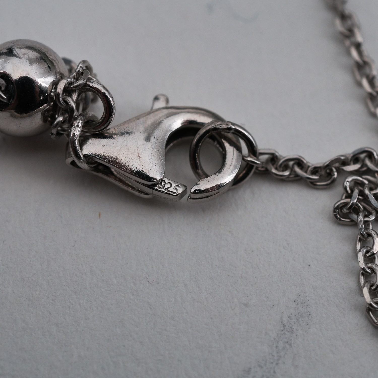 3.75g Vintage 925 Sterling Silver Crystal & CZ Slide Pendant Necklace 16in China