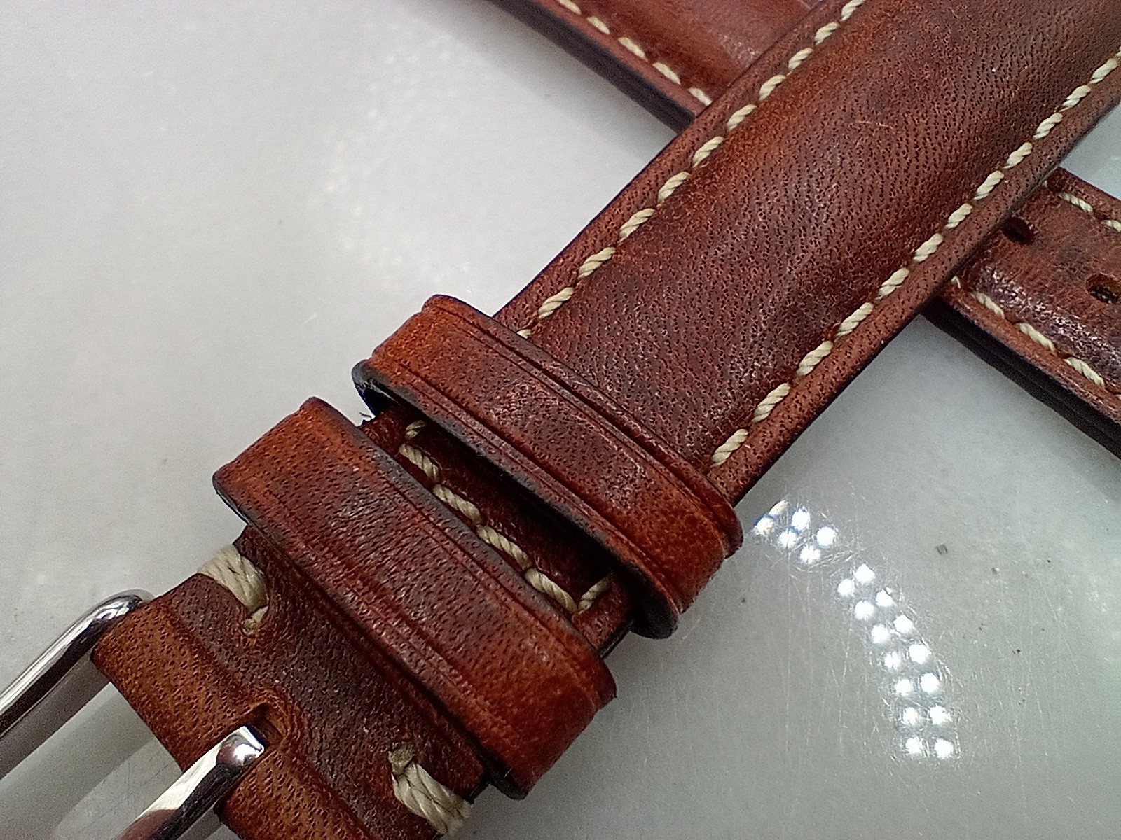 New Watchgecko Highley 20mm Italian Leather Handmade Brown Watch Strap 6B382