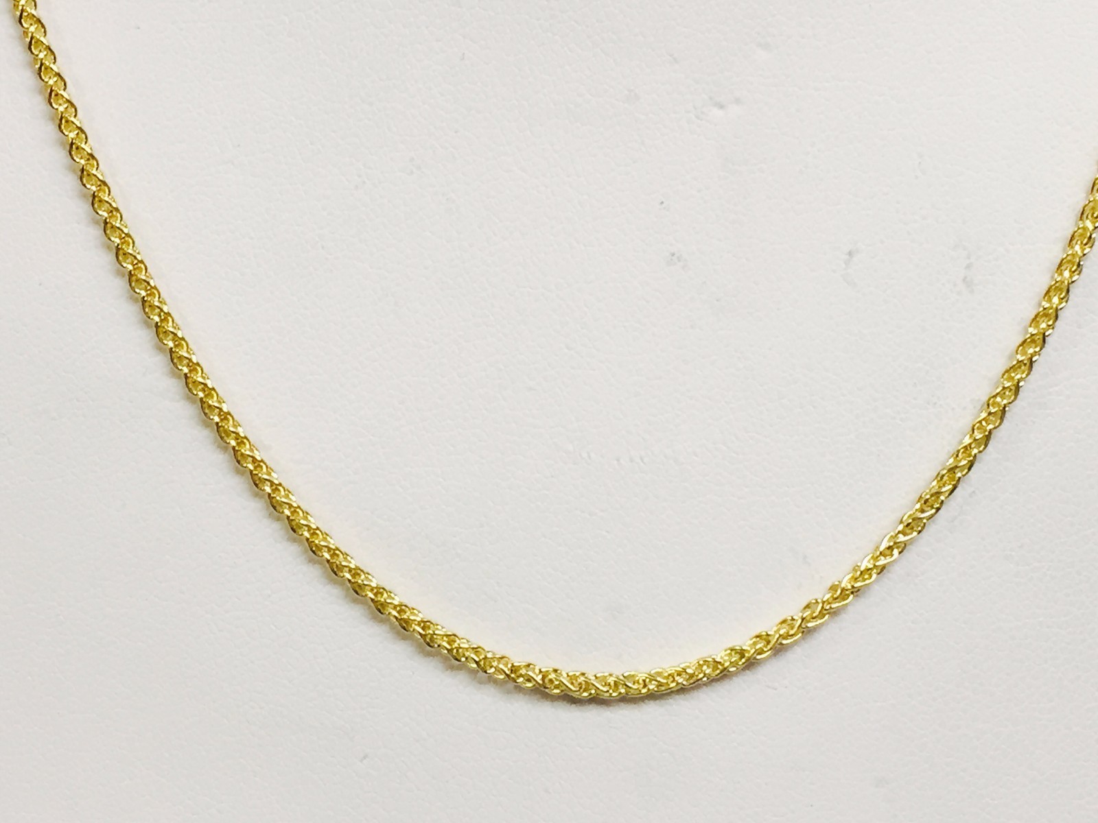 14k Yellow Gold 22″ Lite Round Wheat Link Chain Necklace 3.2 mm 10 Grams