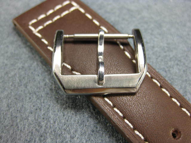 NEW IWC 16mm Swiss Stainless Tongue Buckle Tang Top Gun Pilot Leather Strap Band