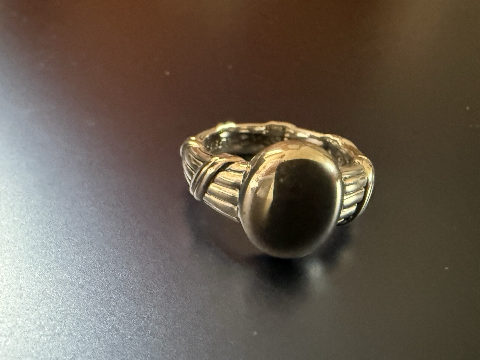 Peter Thomas Roth Amulet Oval Signet Ring In Sterling Silver Size8 Brand New 925