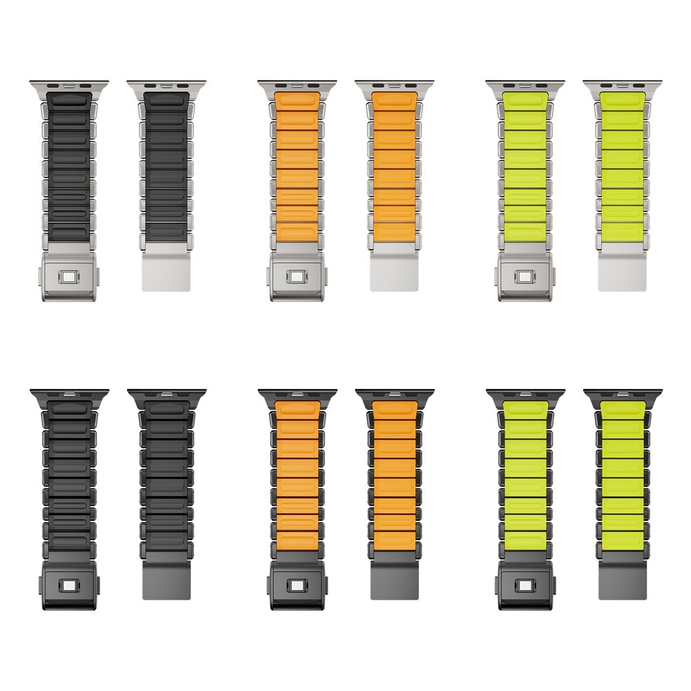 Titanium + Silicone Link Band for Apple Watch Ultra 3 2 49mm Series 11 10 9 8 7