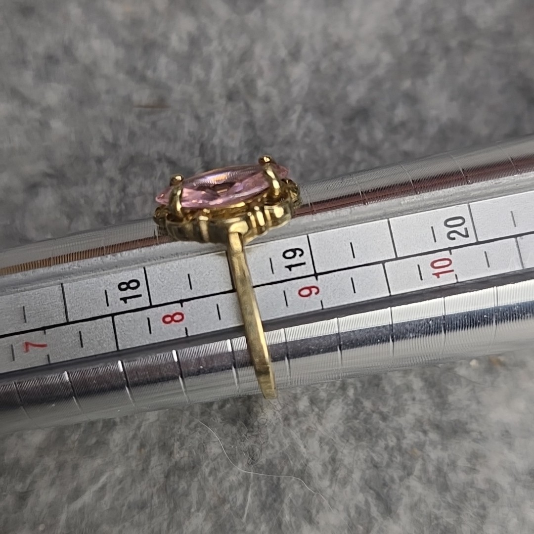Pink Ice Marquise Solitaire Stamped 417m Size 8.5