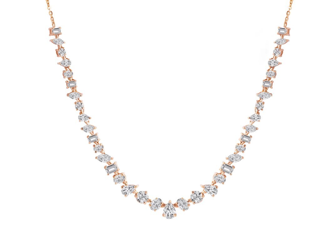 graduation Tennis Necklace 925 Sterling Silver Lab Created Moissanite necklace
