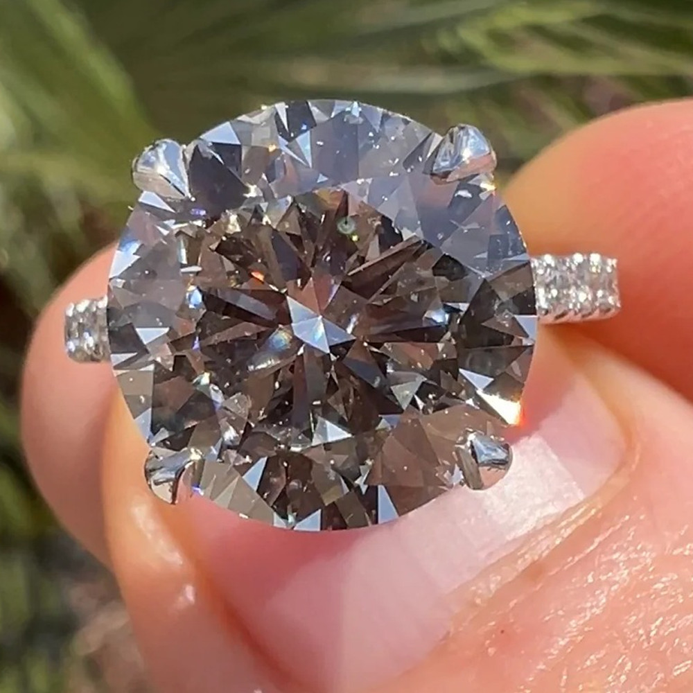 3.54 TCW Round Moissanite Hidden Halo Engagement Ring In 14K White Gold Plated