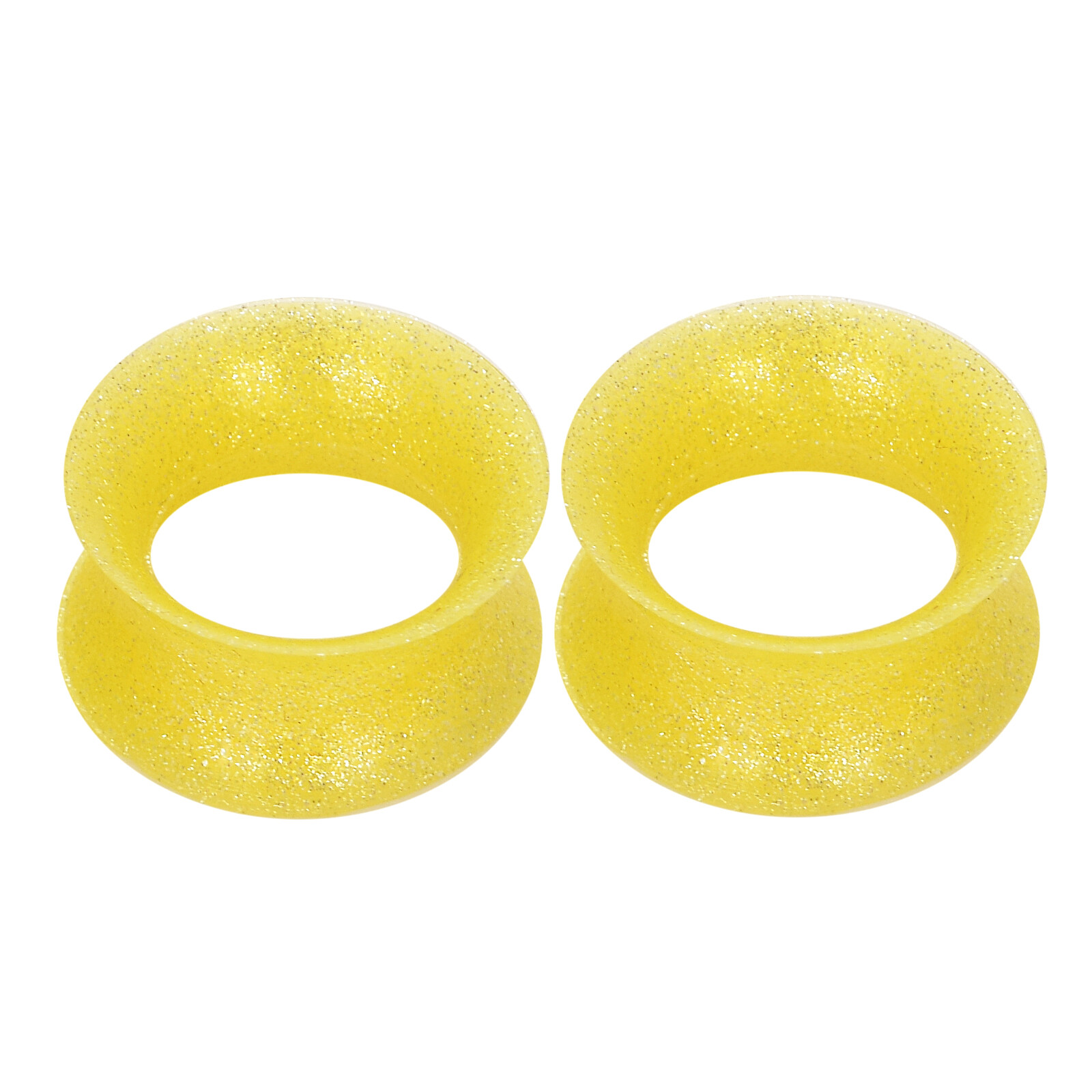 Pair Thin Pearlescent Silicone Ear Skin-Glitter Ear Plugs-Flesh Tunnels Eyelets