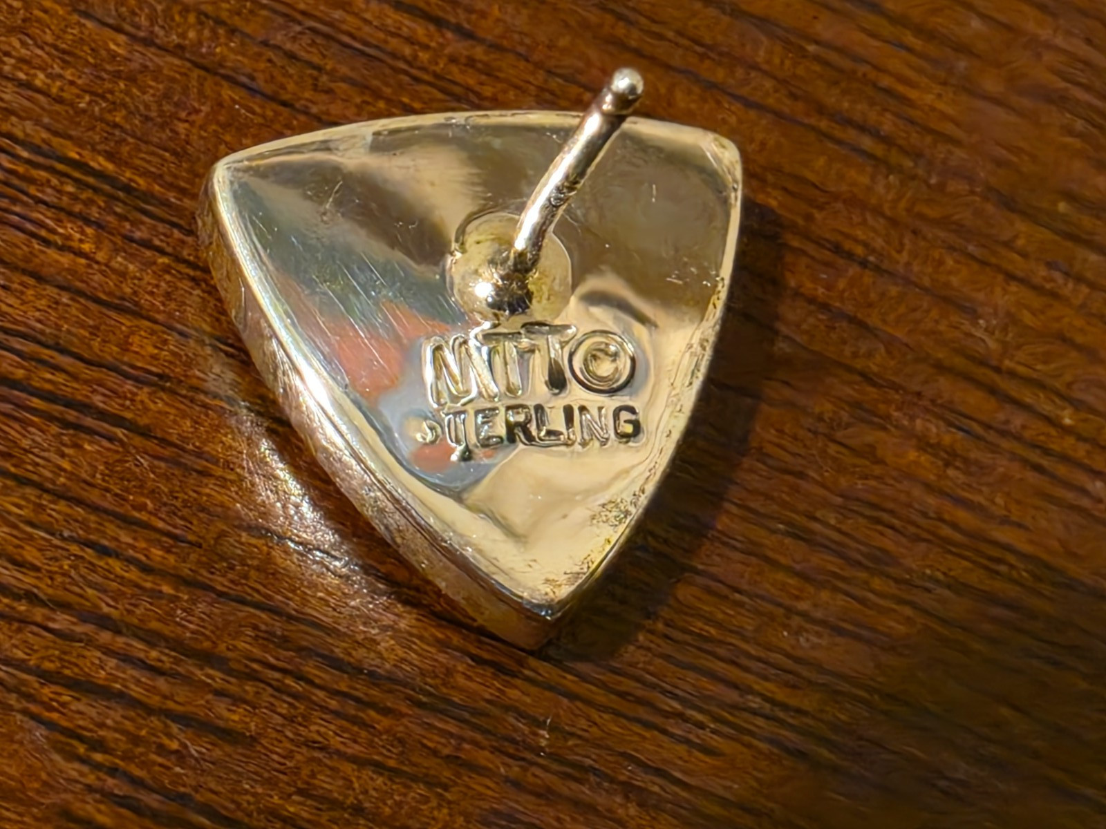Marie Tsostie Navajo Sterling Silver Earrings Mother of a Pearl Post Back