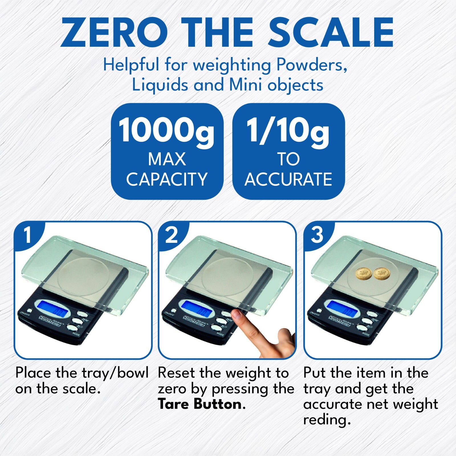 1000g/0.1g Electronic Digital Pocket Gold Kitchen Herbs Scale OZ GRAM Troy Carat