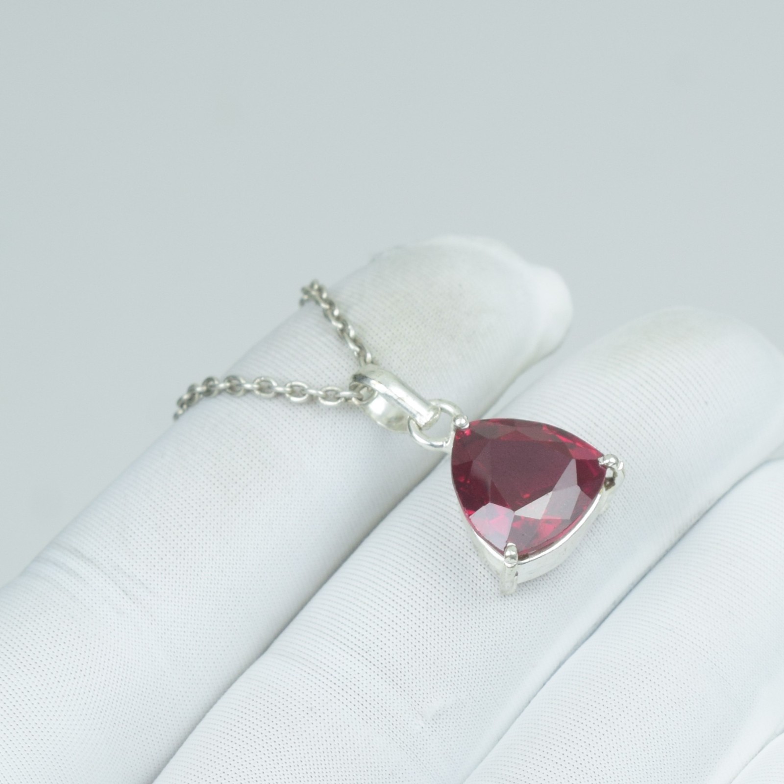 925 Healing Sterling Silver Garnet Necklace Jewelry, July Birthstone Gift,
