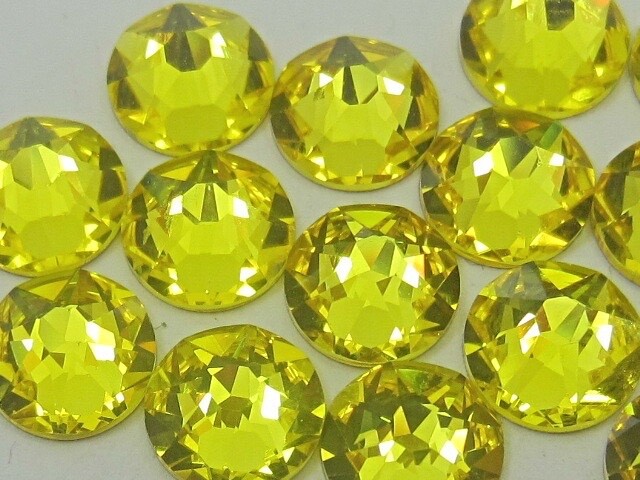 10ss CITRINE (viva) FLATBACK PRECIOSA Rhinestones 1gr.