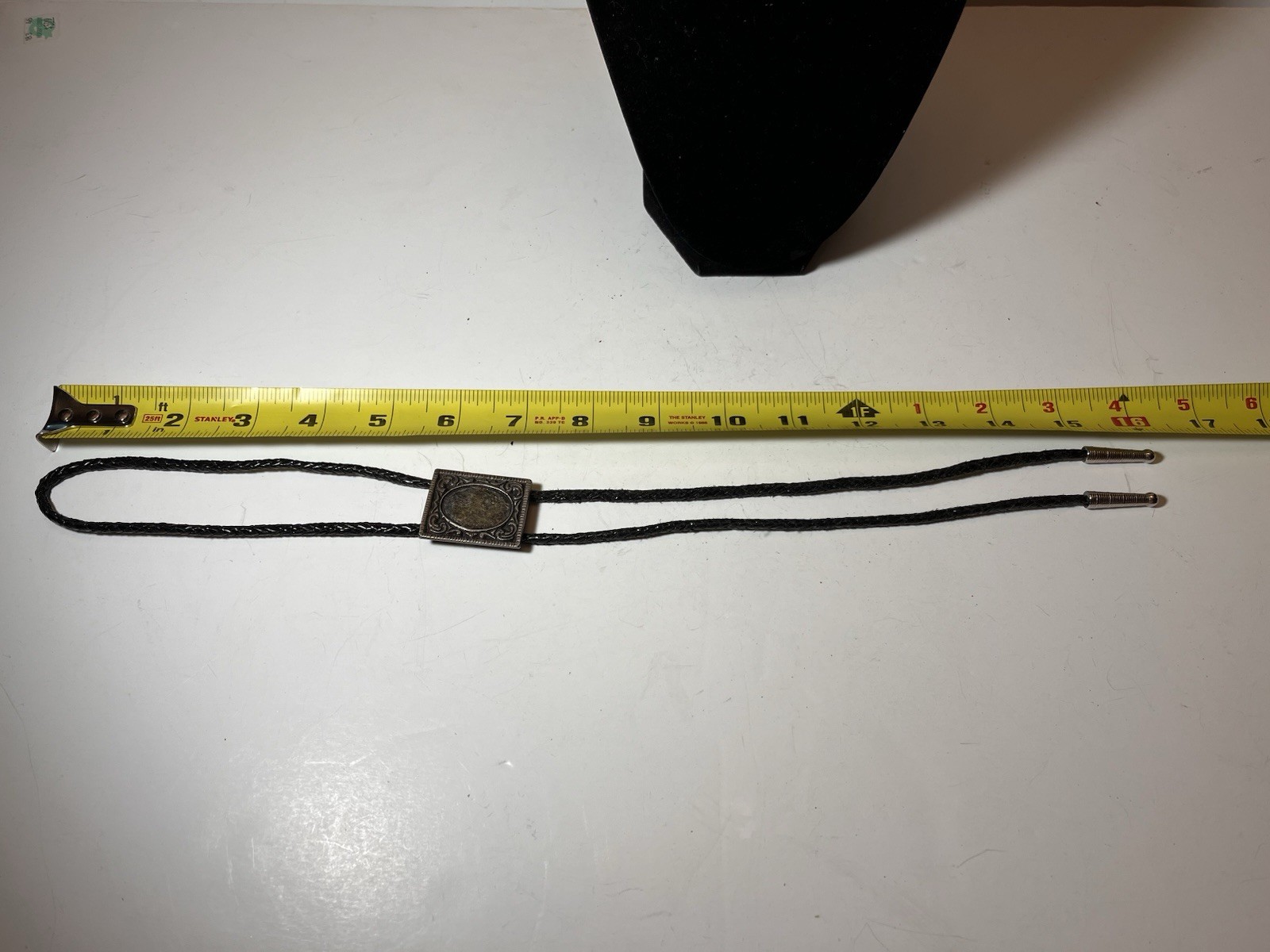 Set/2 Woven Leather Bolo Ties Diff Lengths 2 Tones Repair Needed