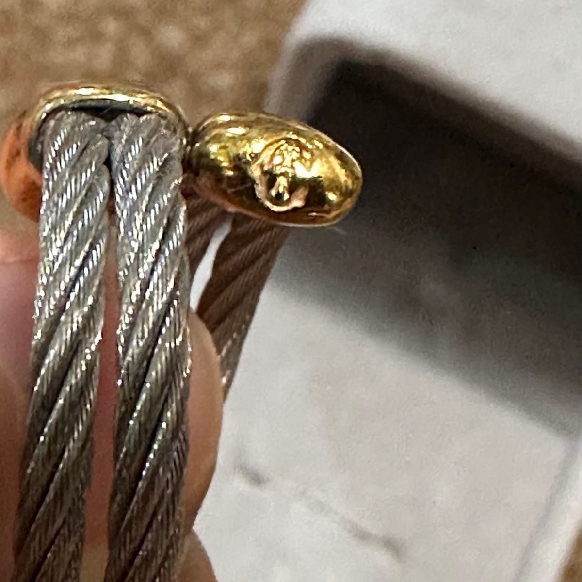 Rare Philippe Charriol Cable Design Ring Gold Silver Size 61 US 9.5 Used JP F/S