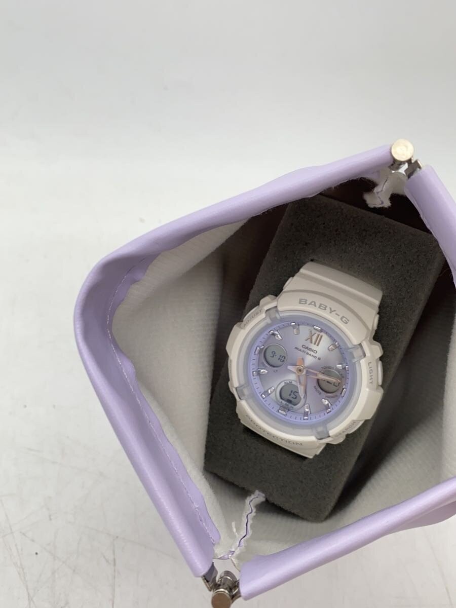 CASIO Solar Wristwatch BABY G Digital Analog PUP WHT
