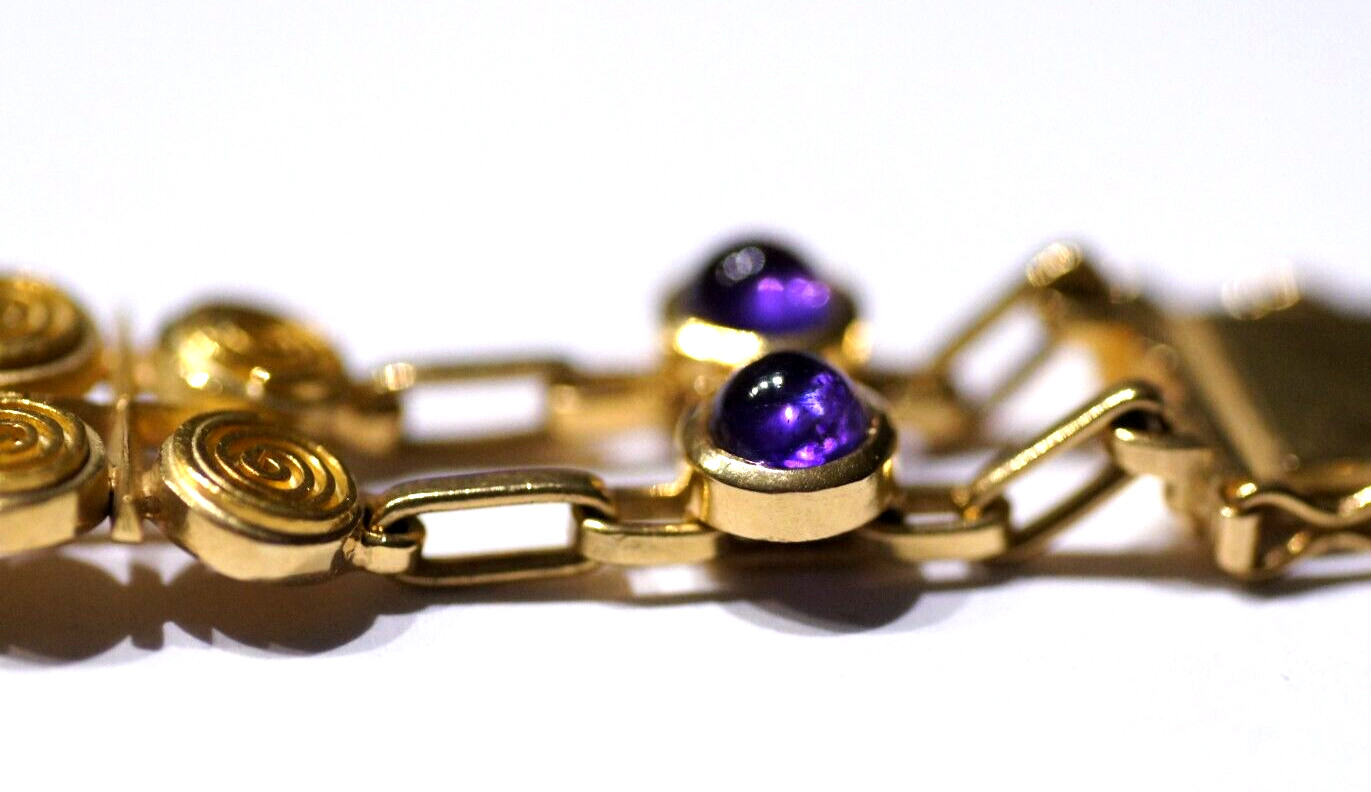 Armband 750 Gold, 29,60 gramm, mit Amethysten K.RU Punze, kein Bruch / Zahngold