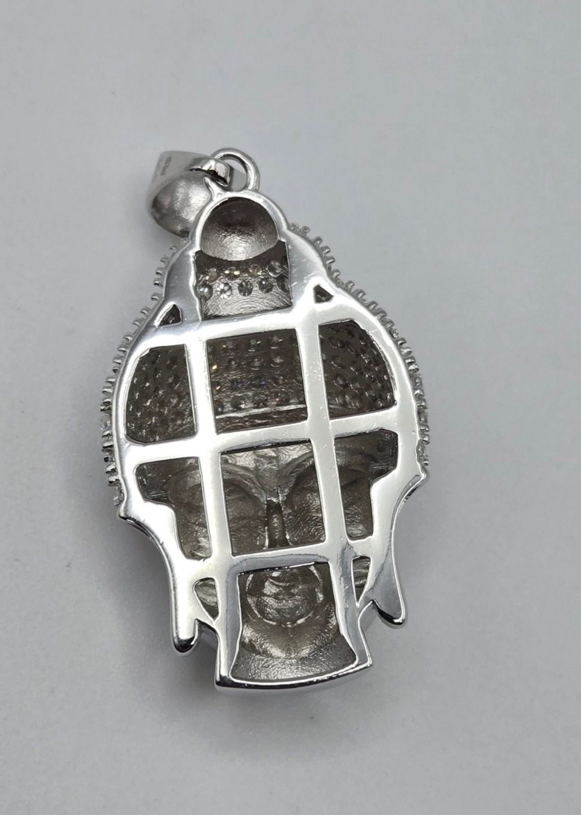 NEW Solid 925 Sterling Silver Buddha Meditation Pendant 4.0CTW MOISSANITE, USA