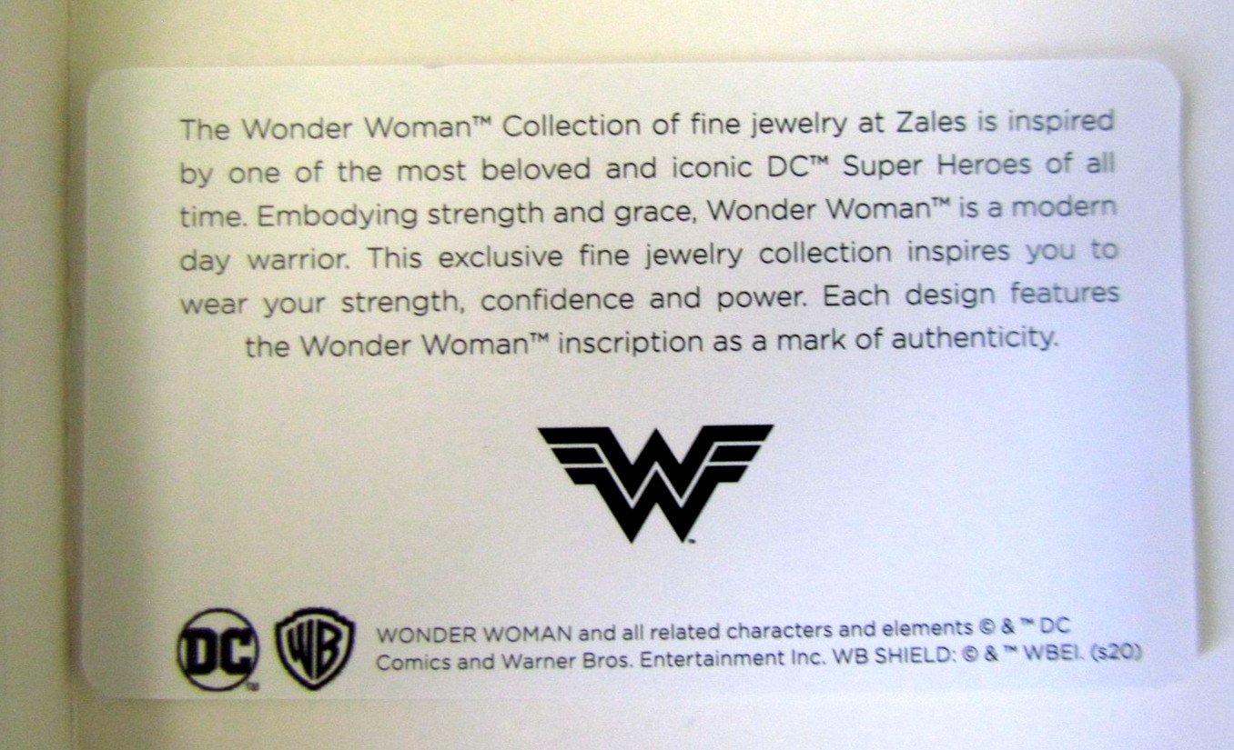 ZALES Wonder Woman Collection 10K IKS Yellow Gold Diamond Pendant/Necklace w/Box