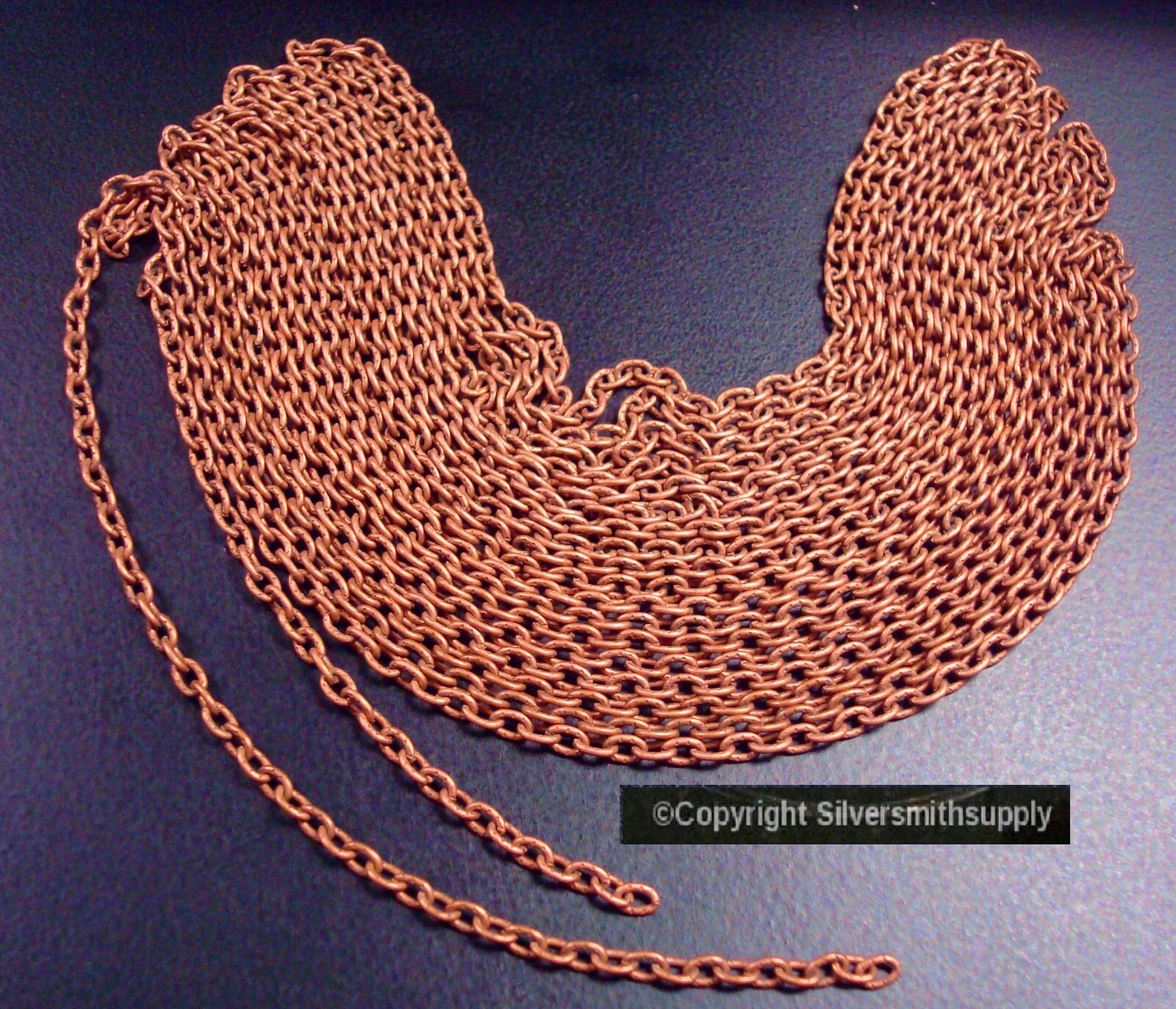 12 feet Copper pl 4×2.5mm DAPPED cable link bead chain 10 links in PCH046C