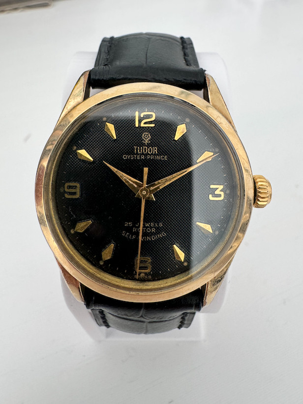 Mens Vintage Tudor Oyster Prince 7965 (Rare Black Honeycomb Dial)