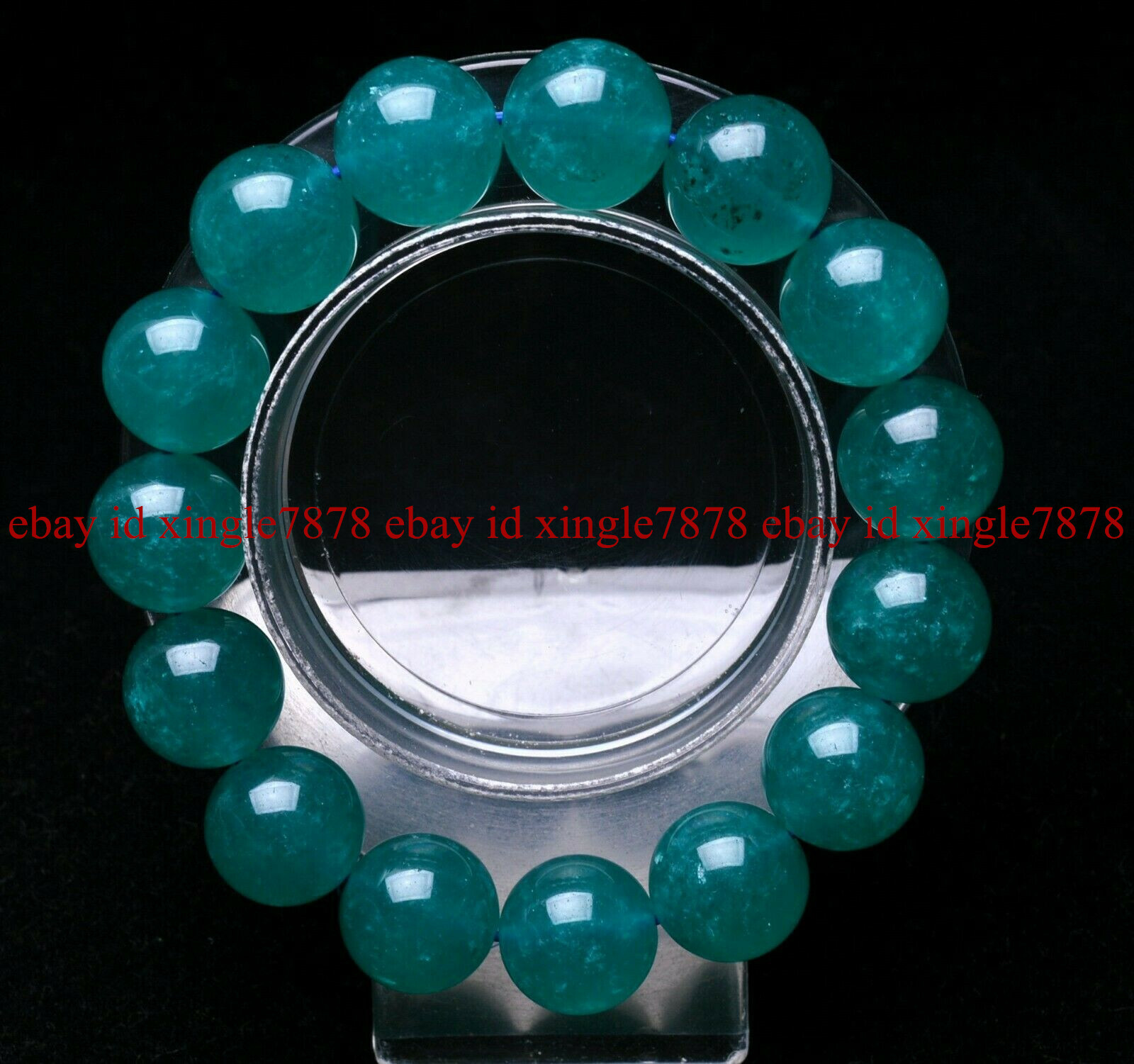 14mm Natural ice Amazonite Mozambique Gemstone Polished Beads Bracelet