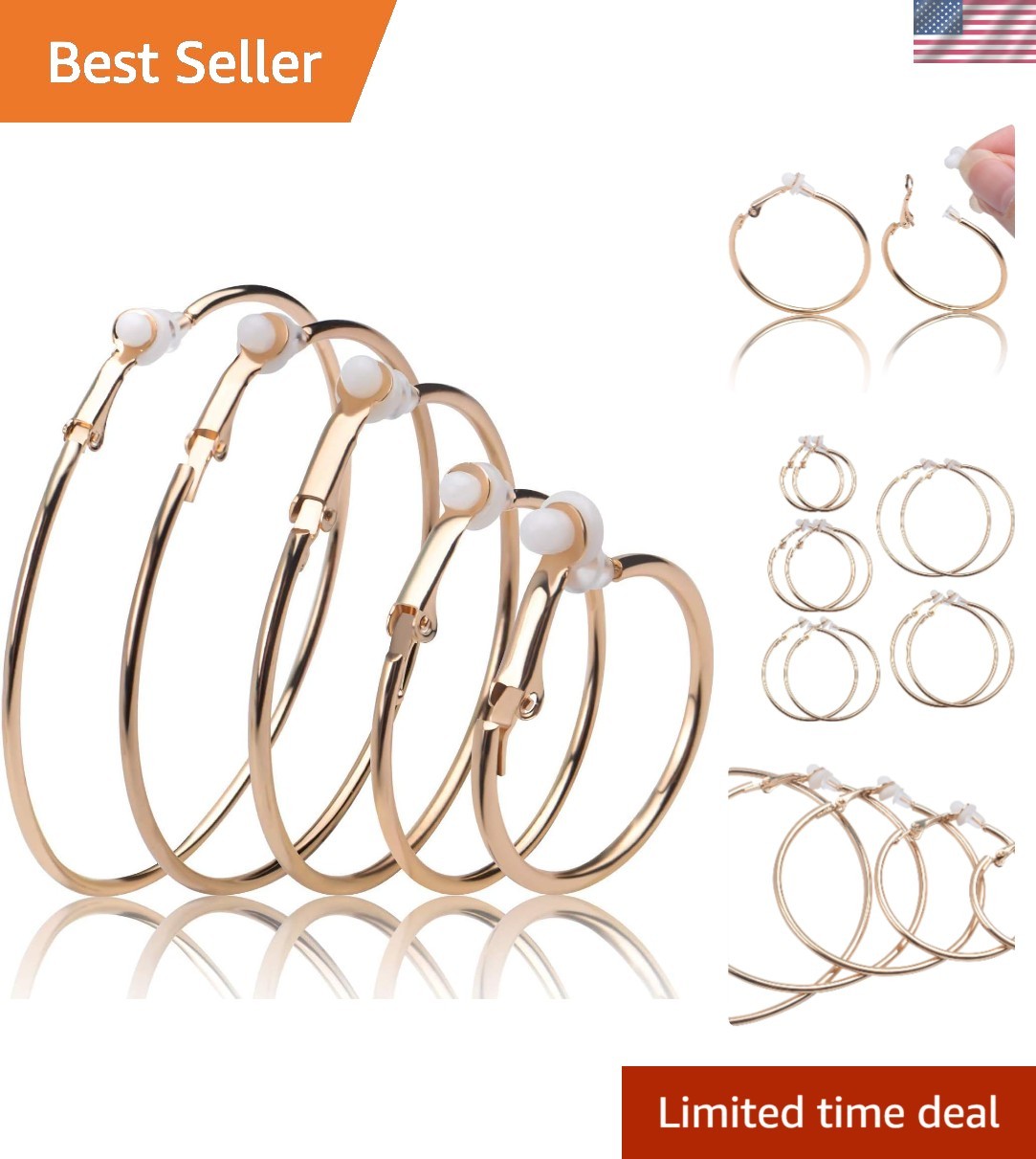 5 Stylish Gold Clip On Hoop Earrings – Non-Piercing Luxury for Every Occasion