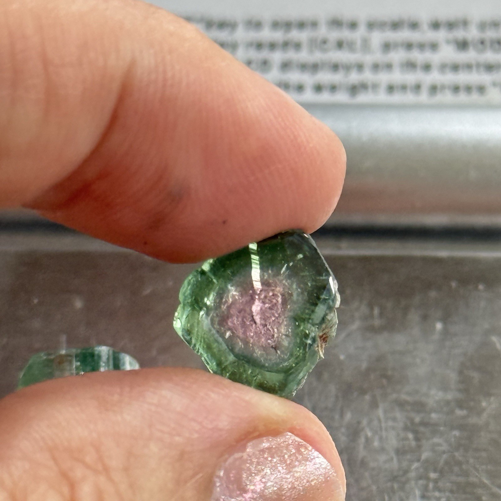 14ct 11-12×2.8-4.7mm 3pc Lot Pink Green Watermelon Tourmaline Slices Cabochons