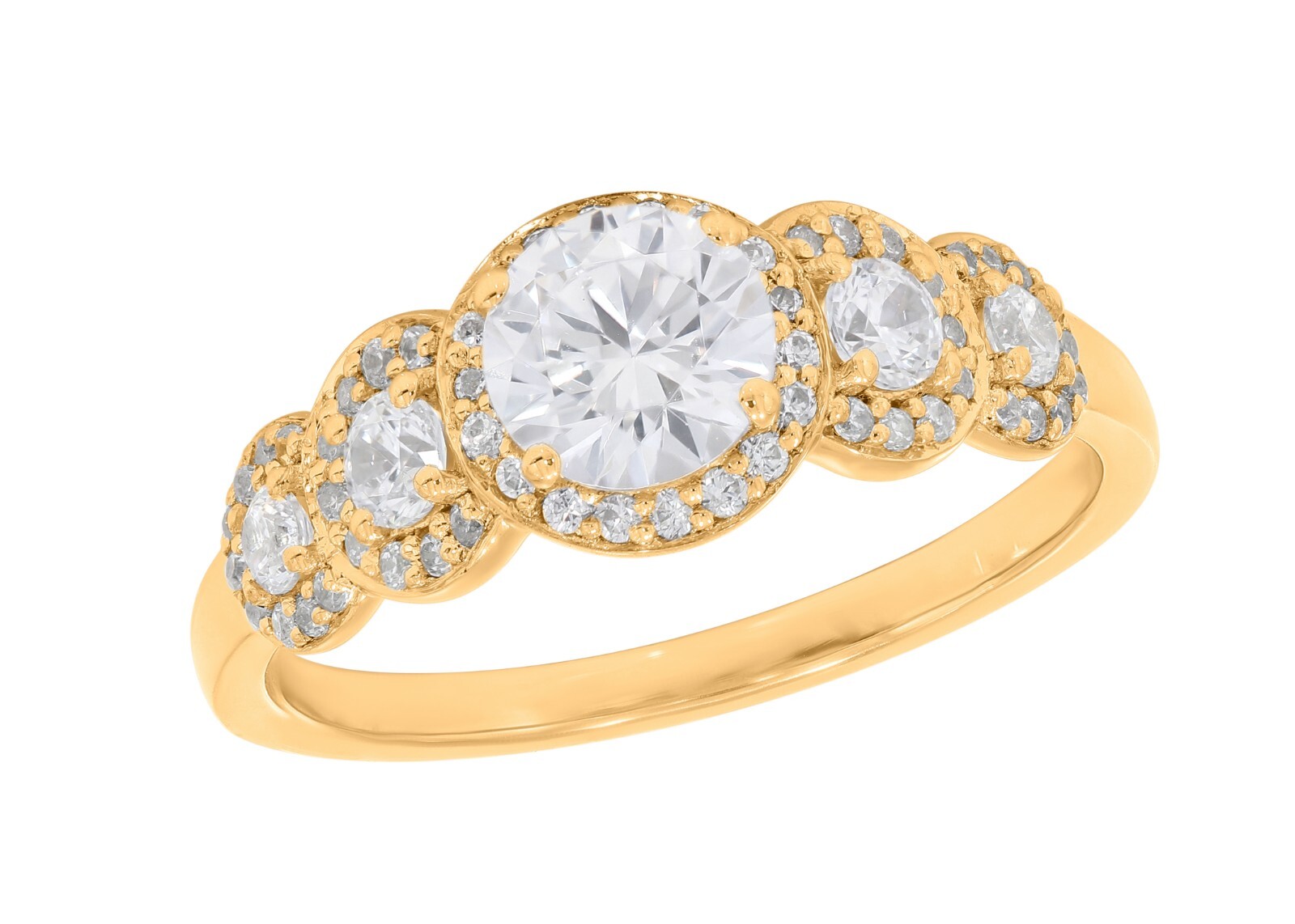 1.08 ct Round Lab Grown Diamond Ring Certified 14k White Gold