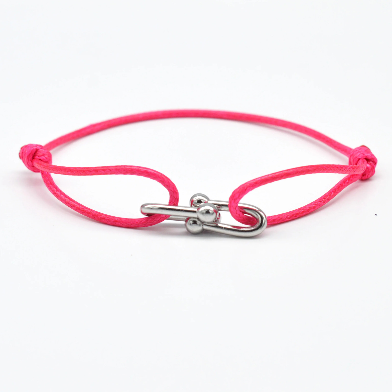 Bamboo Horseshoe Buckle Bracelet Braided Ribbon Adjustable Rope Jewelry