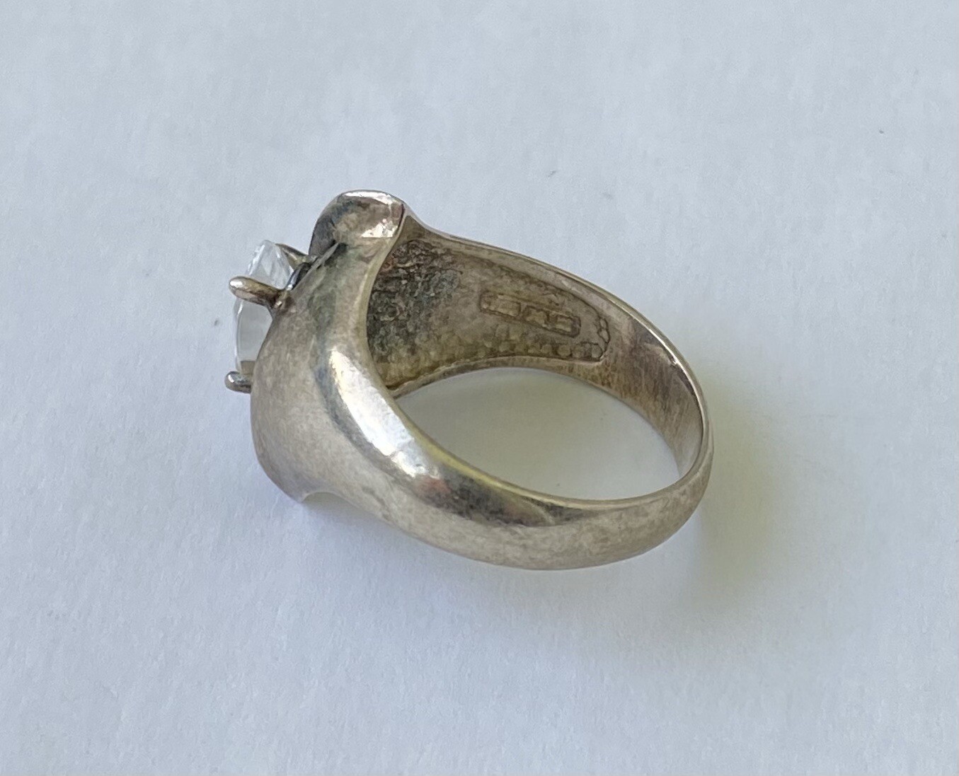 Signed 925 Korea, Sterling, CZ/Cubic Zirconia Gem, Ring Size 7
