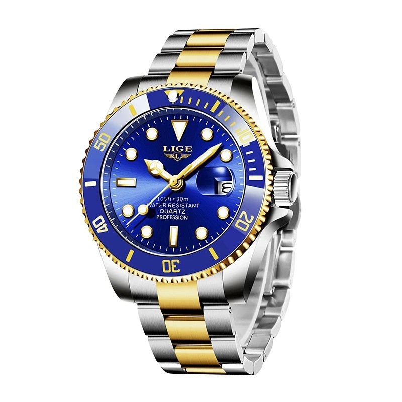 LIGE Luxury Watch, Wristwatche Casual Business Waterproof Watches for Mens, Date