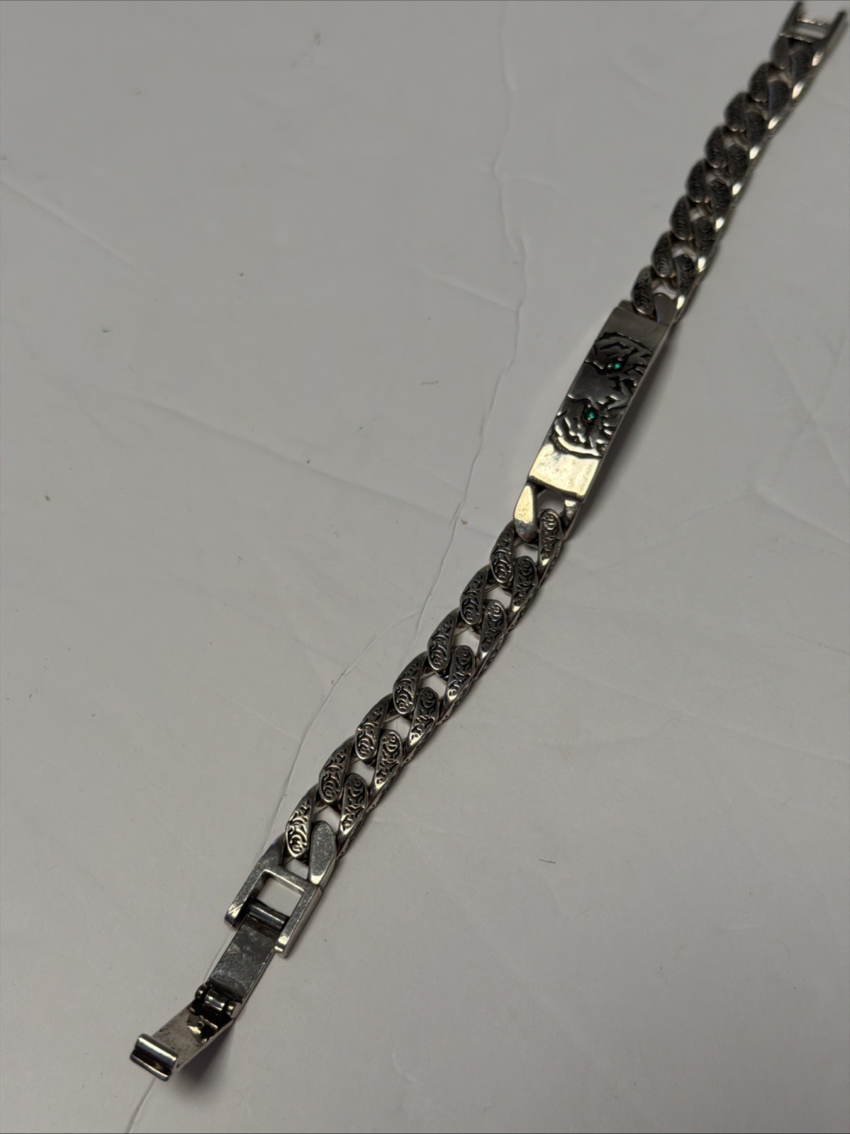 BOCAI Solid S925 Silver Bracelet Pattern Men Women Yiger Tank 20cm