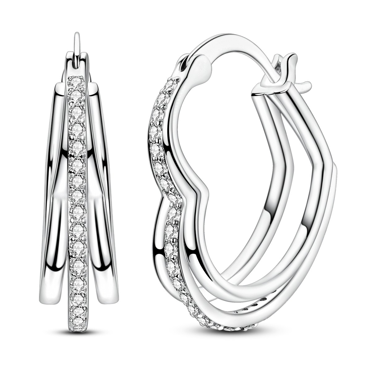 LAZA 925 Sterling Silver Hoop Earrings AAA CZ Sparkling starlight Women Jewelry