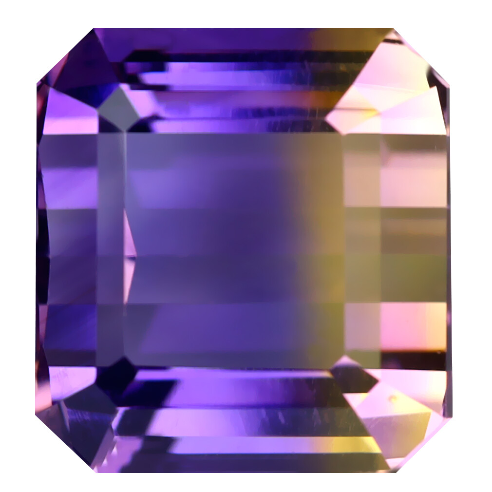 13.30 ct Terrific Octagon Cut (14 x 13 mm) Brazil Purple and Yellow Ametrine