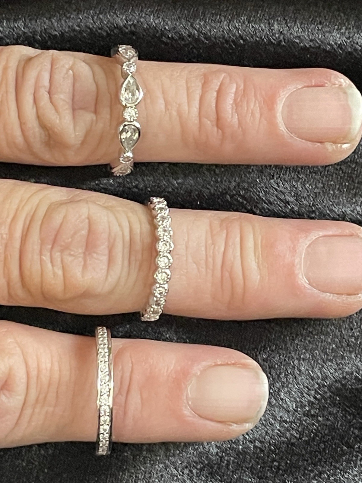 Three Piece Wedding Moissanite Ring Set, Bridal Ring Set, East West Marquise 9